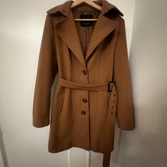 Amisu Jackets & Blazers - Amisu Tan Trench Coat with Belt